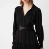 Vetements SUNCOO | Robe Mi-Longue Boutonnee Ceylan Noir