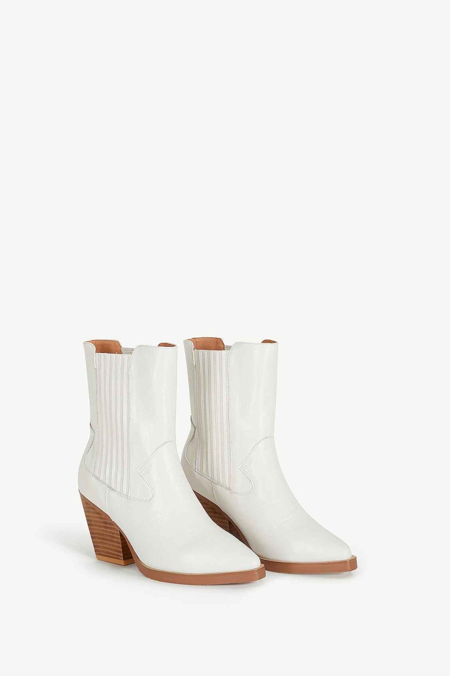 Accessoires SUNCOO | Bottes Santiag Blanches Havan Blanc Casse