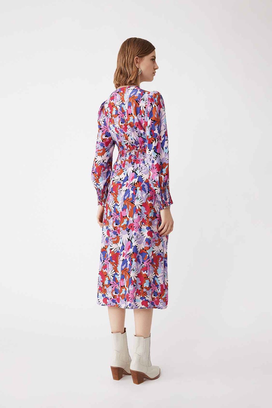 Vetements SUNCOO | Robe Longue A Imprime Floral Cassie Rose