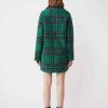 Vetements SUNCOO | Manteau Mi-Long En Laine A Carreaux Elliot Vert