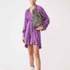 Vetements SUNCOO | Robe Courte En Jacquard Carrie Violet