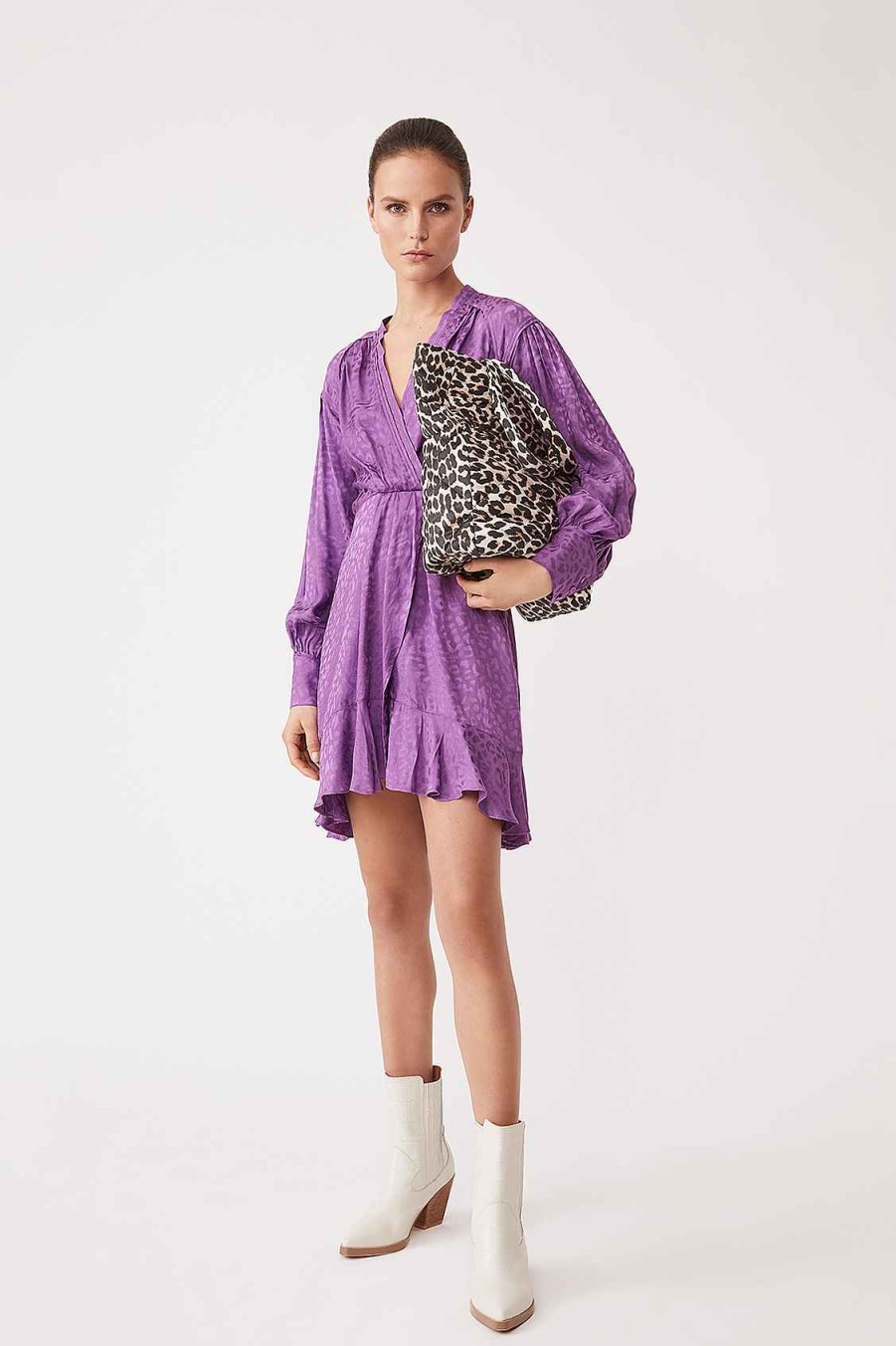 Vetements SUNCOO | Robe Courte En Jacquard Carrie Violet