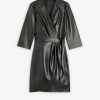 Vetements SUNCOO | Robe Portefeuille Courte En Similicuir Cerise Noir