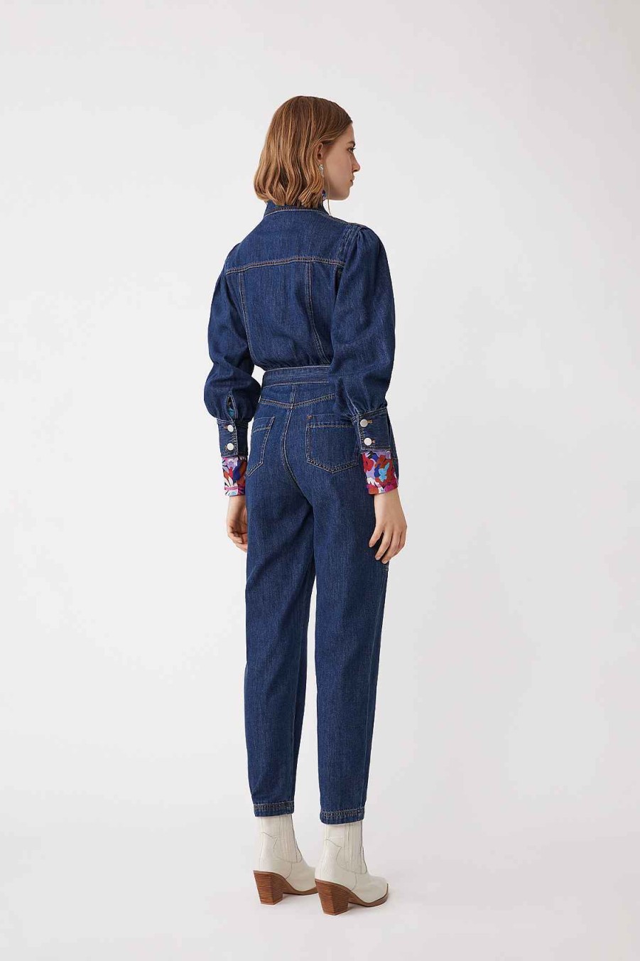 Vetements SUNCOO | Tailleur-Pantalon En Denim Torsade Blue Jeans