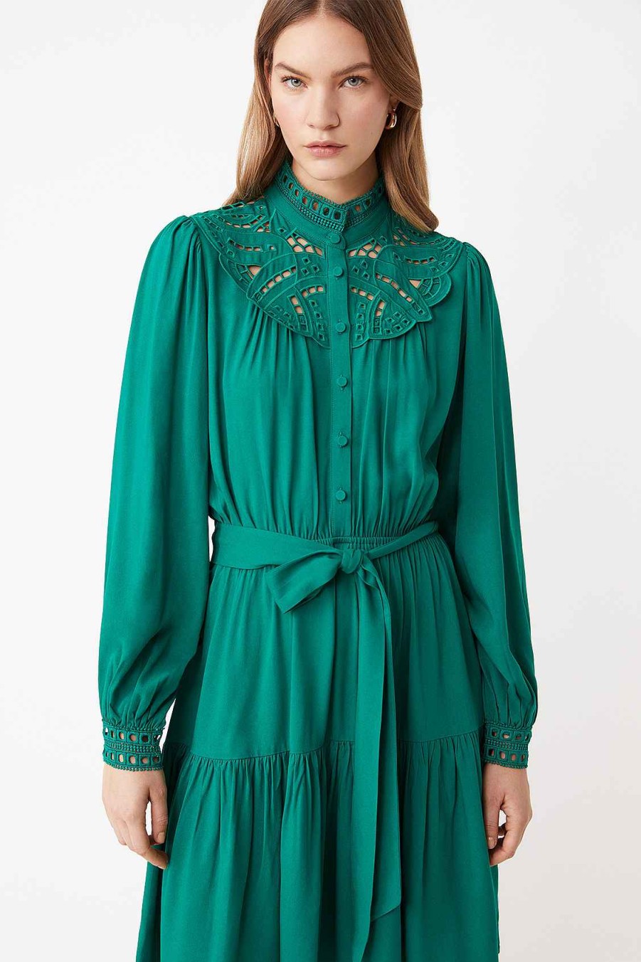 Vetements SUNCOO | Robe Courte Fantaisie Chaya Vert