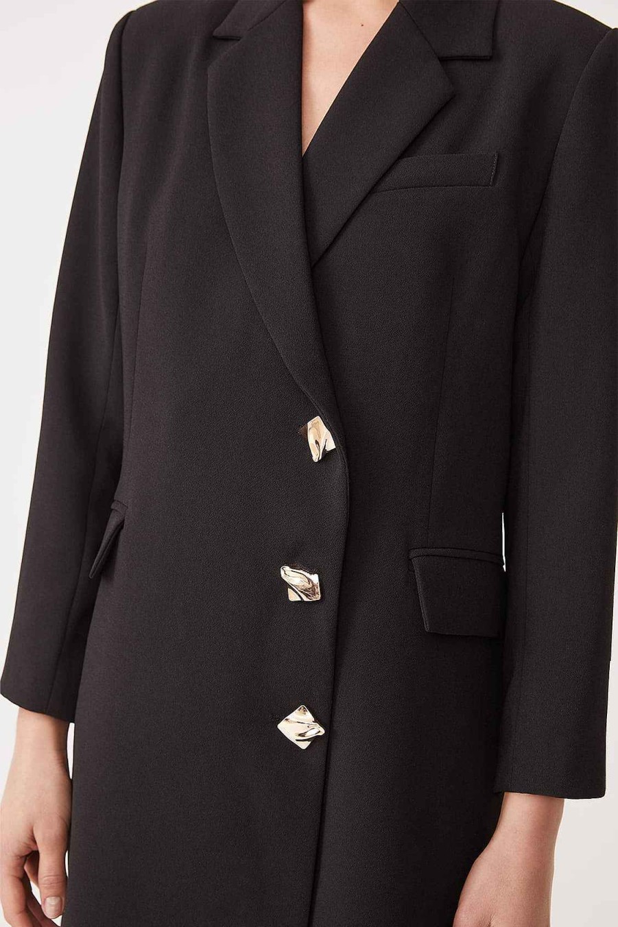 Vetements SUNCOO | Robe Portefeuille Courte Cool Blazer Noir