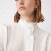 Vetements SUNCOO | Blouse Fluide Luz Avec Details Volants Blanc Casse