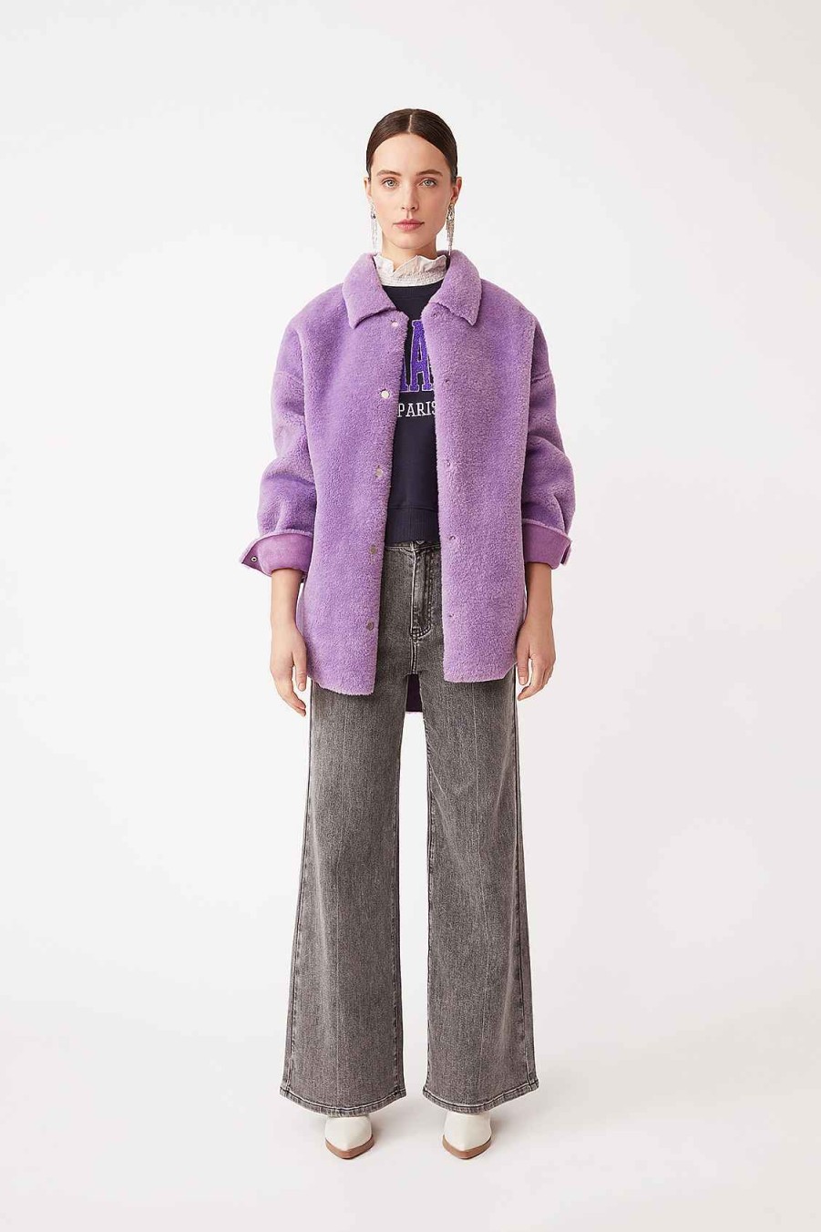 Vetements SUNCOO | Manteau Oversize En Fausse Fourrure Elijah Mauve