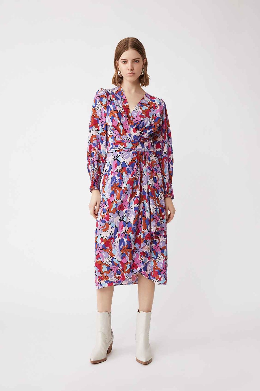 Vetements SUNCOO | Robe Longue A Imprime Floral Cassie Rose