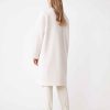 Vetements SUNCOO | Manteau Long En Laine Eduna Blanc Casse