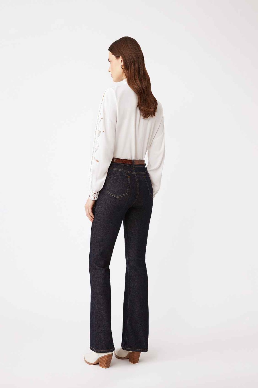 Vetements SUNCOO | Jean Bootcut Taille Haute Reto Blue Jeans