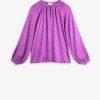 Vetements SUNCOO | Blouse Lavi En Satin A Imprime Leopard Violet