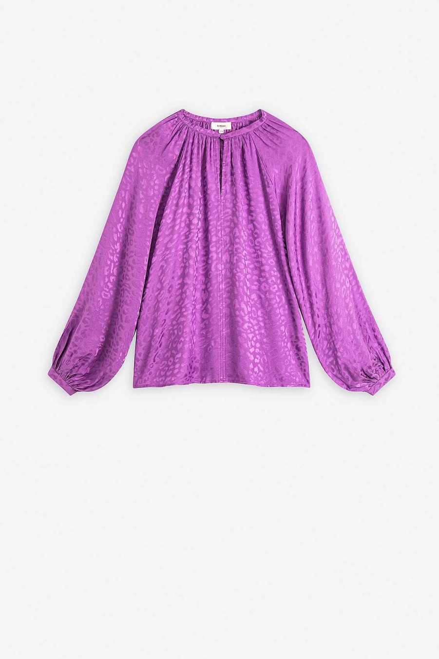 Vetements SUNCOO | Blouse Lavi En Satin A Imprime Leopard Violet