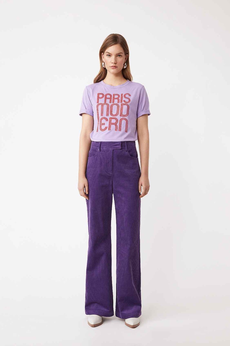 Vetements SUNCOO | Marcelo Paris T-Shirt A Message Moderne Mauve