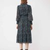 Vetements SUNCOO | Robe Mi-Longue Imprimee Closer Emeraude