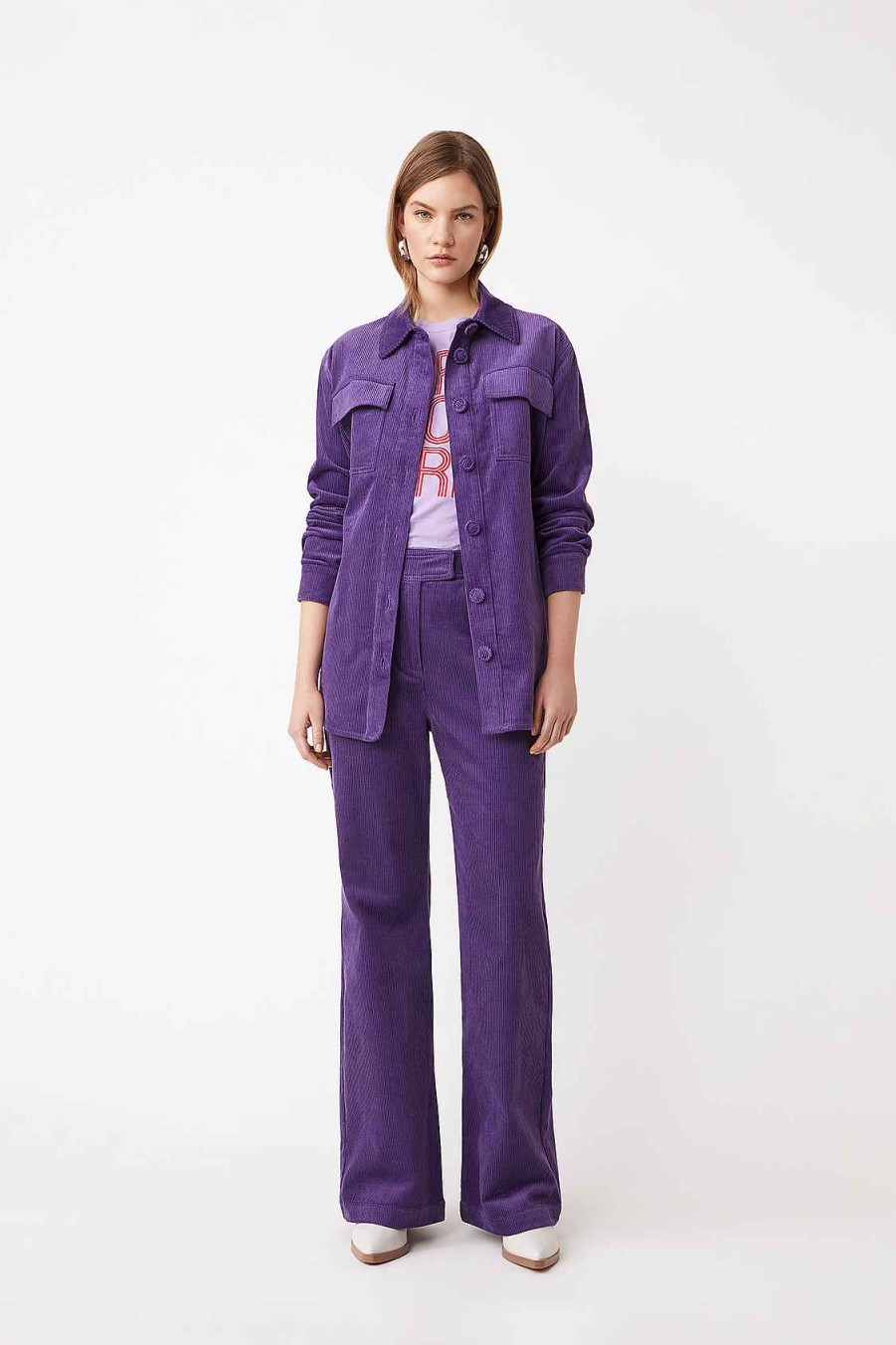 Vetements SUNCOO | Pantalon En Velours Cotele June Violet