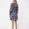 Vetements SUNCOO | Robe Courte A Volants Et Imprime Floral Cara Bleu