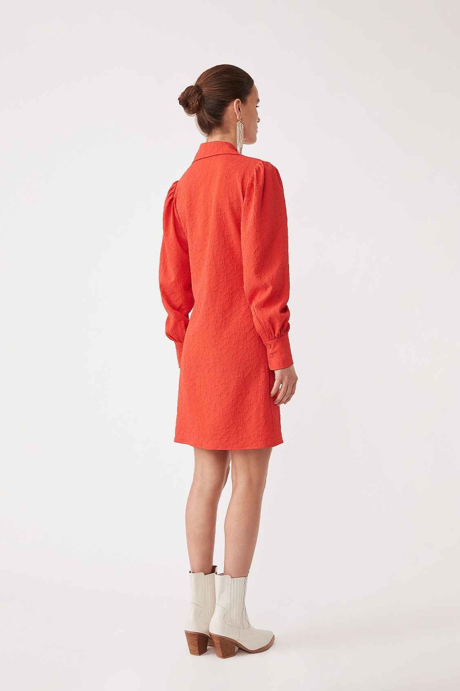 Vetements SUNCOO | Robe Portefeuille Courte En Jacquard Coco Geranium