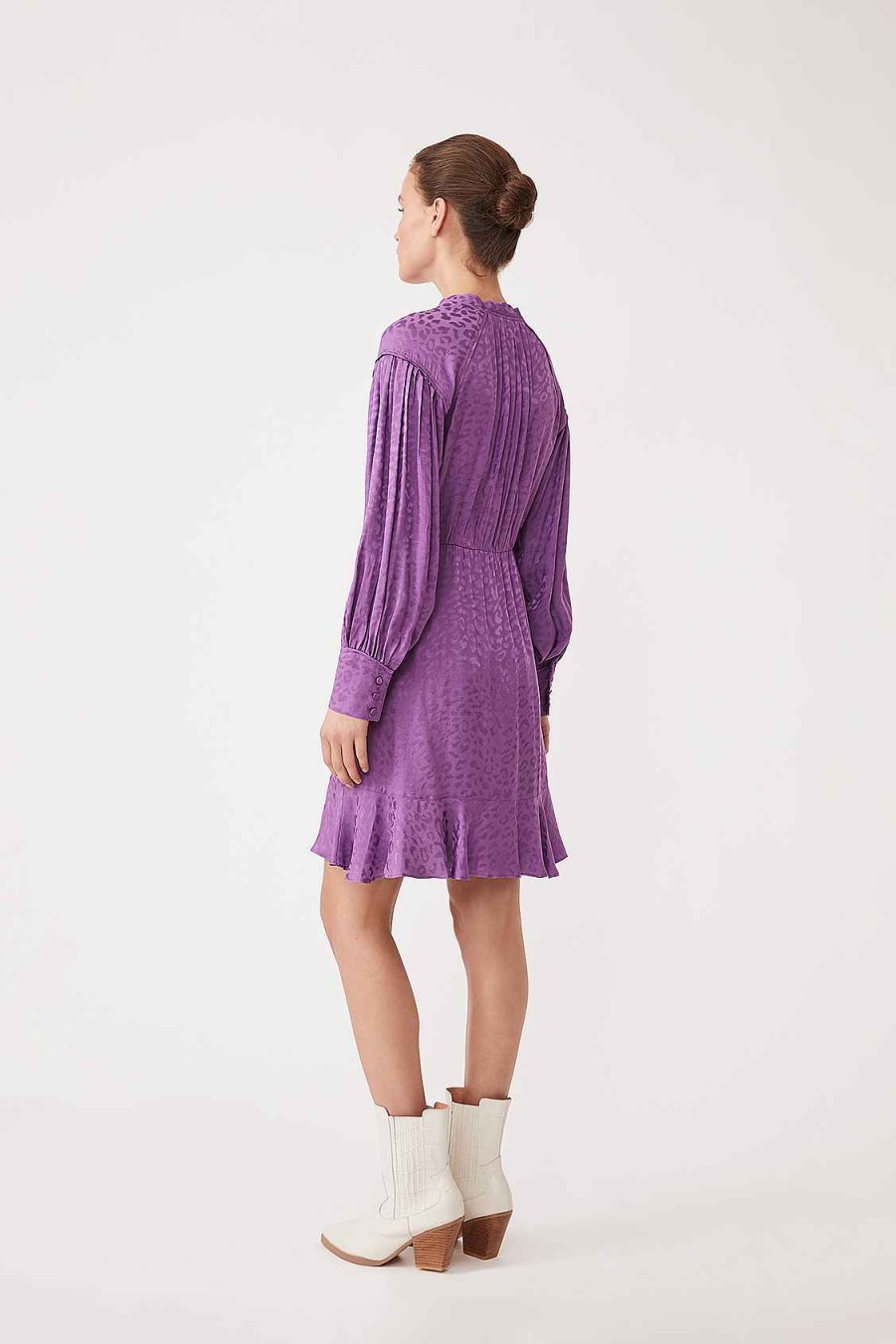 Vetements SUNCOO | Robe Courte En Jacquard Carrie Violet