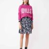 Vetements SUNCOO | Pull Passion Fantasy En Mohair Avec Message Idylle Fuschia