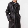 Vetements SUNCOO | Trench-Coat En Similicuir Eddy Noir