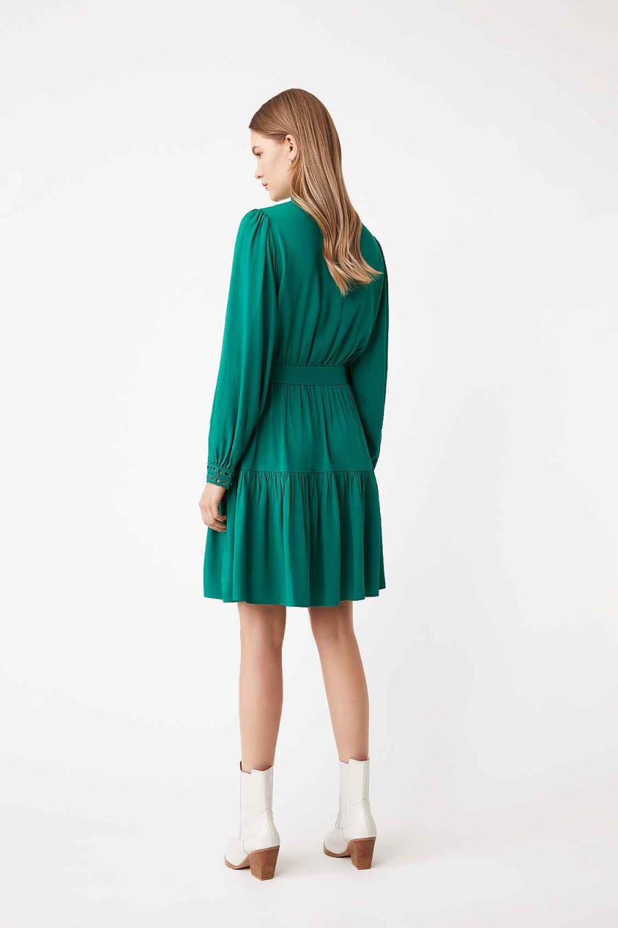 Vetements SUNCOO | Robe Courte Fantaisie Chaya Vert