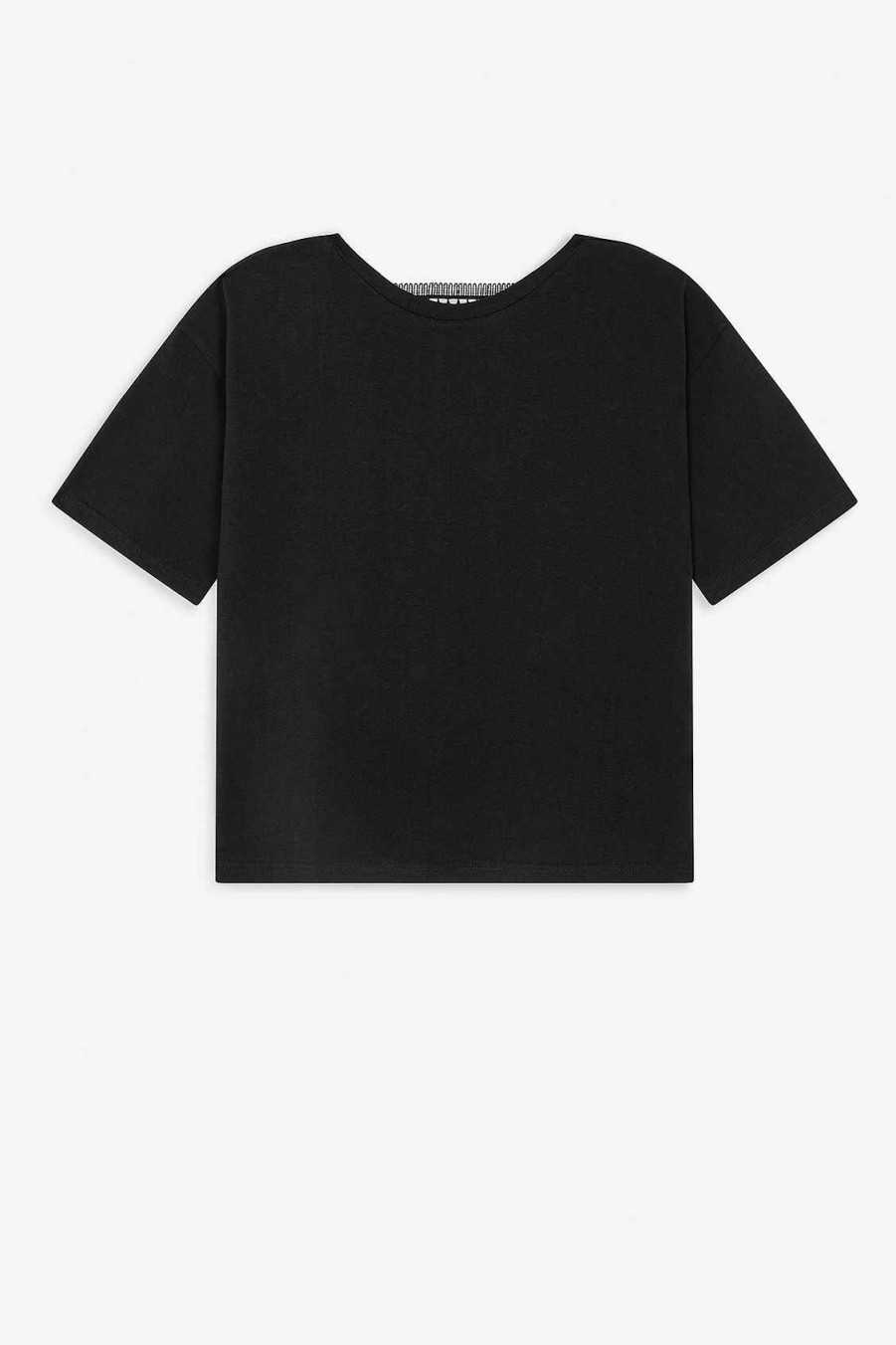 Vetements SUNCOO | Meryll - T-Shirt Avec Details Brodes Noir