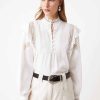 Vetements SUNCOO | Blouse Fluide Louxor Details Brodes Blanc Casse