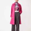 Vetements SUNCOO | Trench-Coat En Similicuir Eddy Fuschia