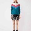 Vetements SUNCOO | Priily - Pull Fantaisie Avec Details Geometriques Emeraude