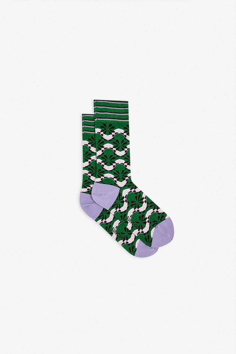 Accessoires SUNCOO | Chaussettes Aimee Jacquard Lurex Vert