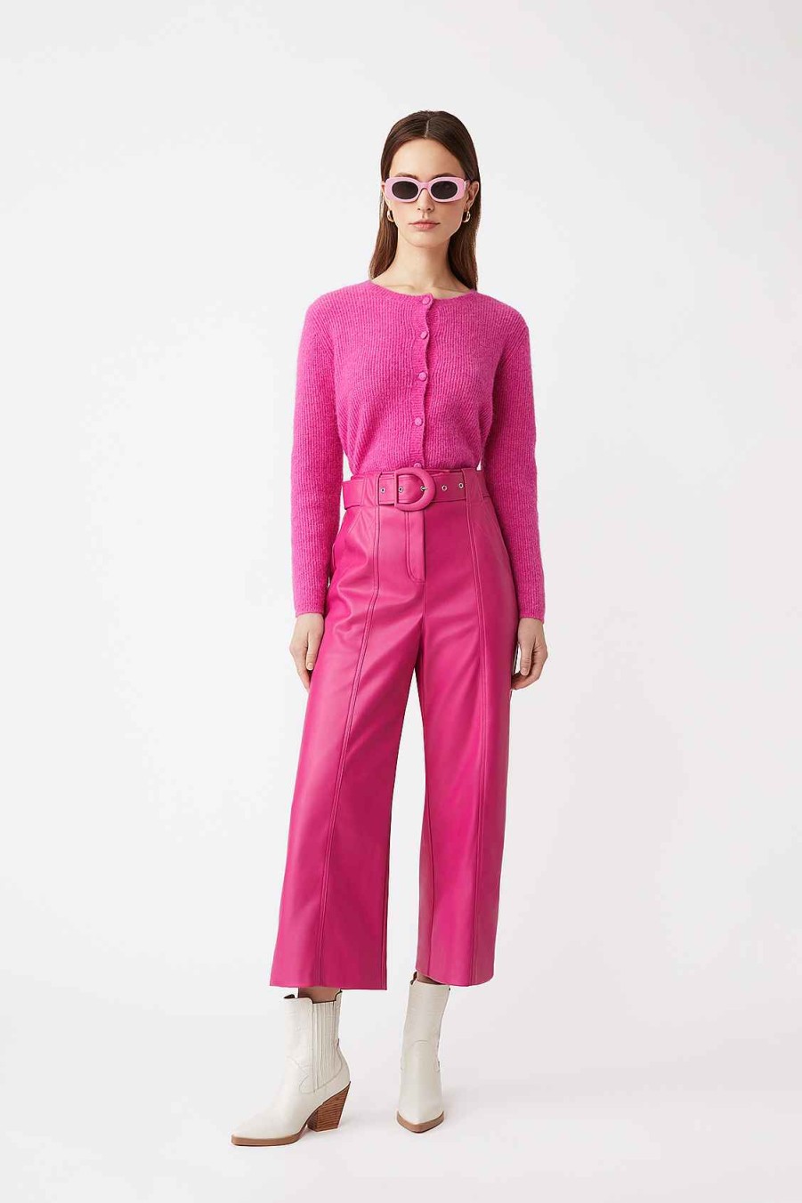 Vetements SUNCOO | Cardigan Moelleux Uni Gemini Fuschia