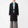 Vetements SUNCOO | Manteau Long En Laine Bouclee Emilio Bleu Profond