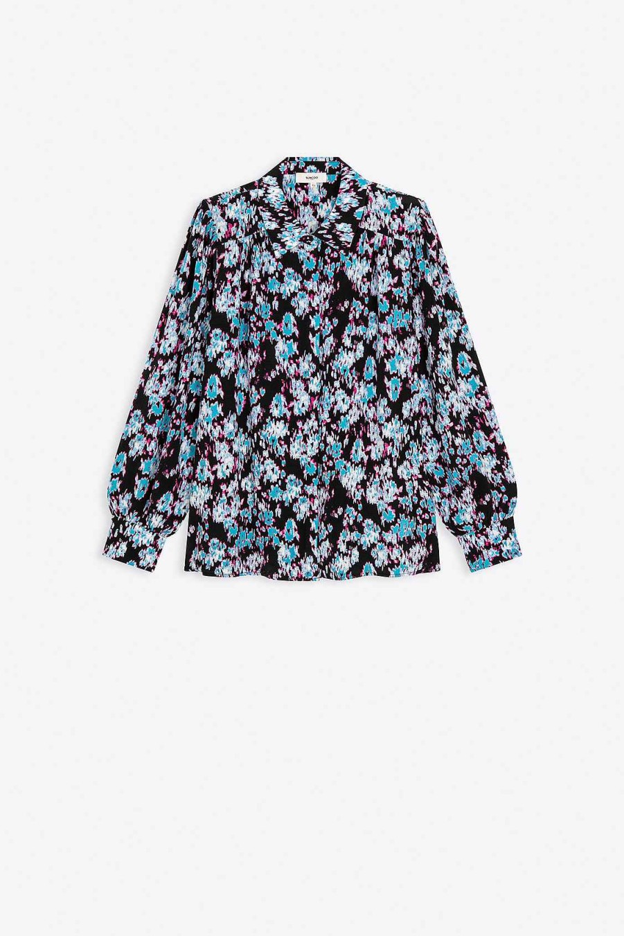 Vetements SUNCOO | Chemise Fluide A Imprime Floral Lachlan Bleu