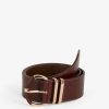 Accessoires SUNCOO | Ceinture Adela En Cuir Effet Croco Chocolat