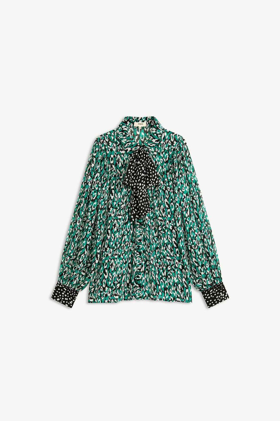 Vetements SUNCOO | Blouse Fluide Leopard Laeticia Vert