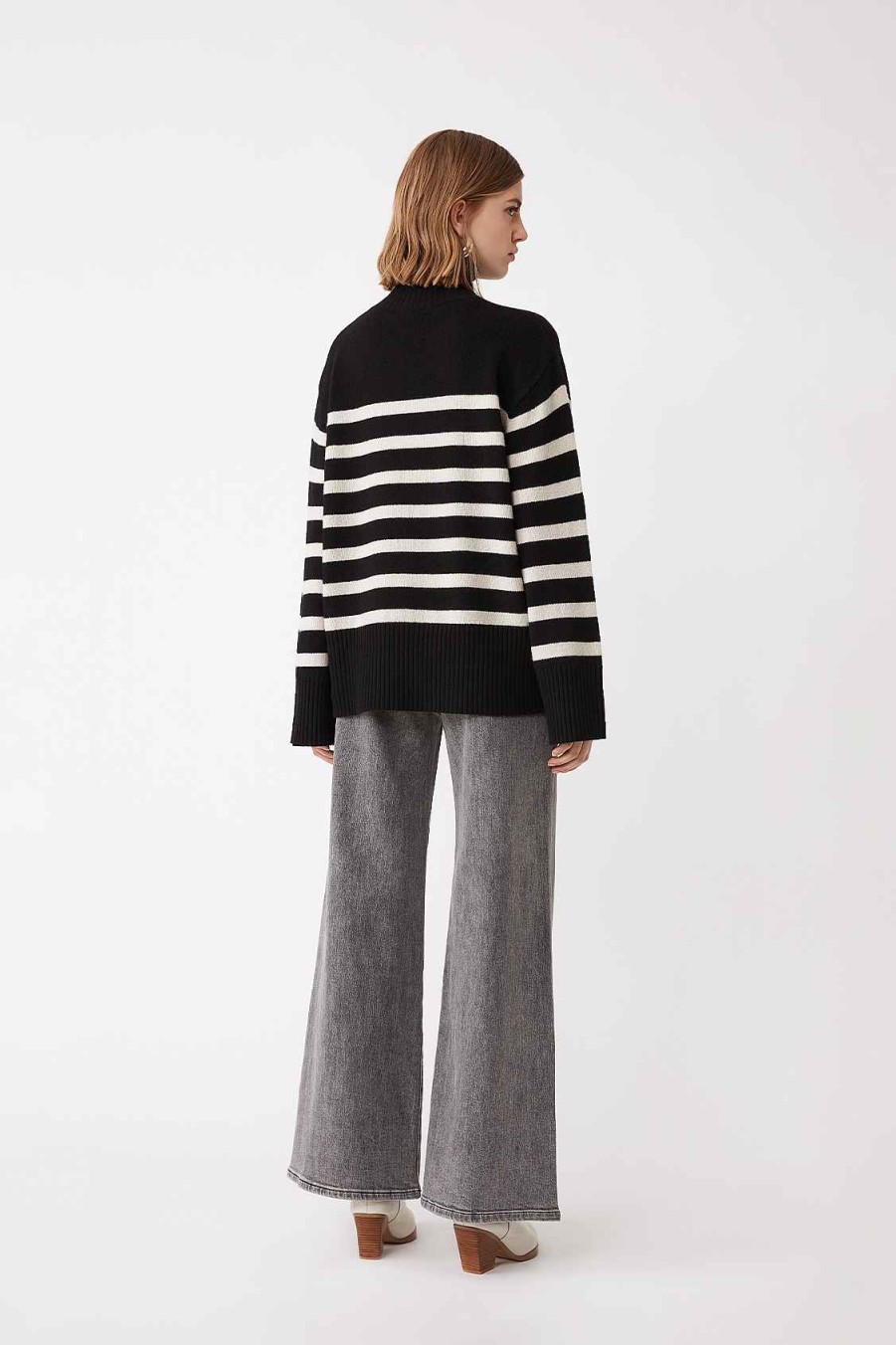 Vetements SUNCOO | Pull Raye En Laine Palacio Noir