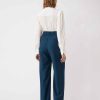 Vetements SUNCOO | Pantalon Taille Haute A Jambe Large Jill Vert Sapin