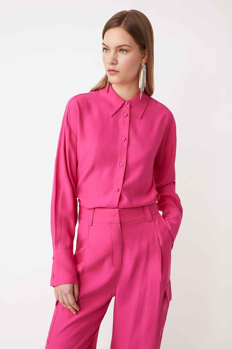 Vetements SUNCOO | Chemise Unie Lili Fuschia